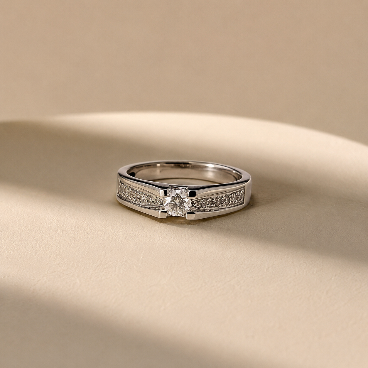 Classic Solitaire White CZ Ring