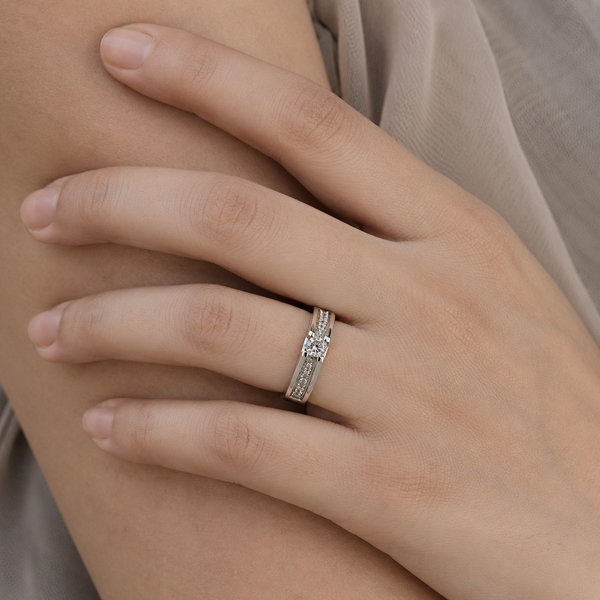 Classic Solitaire White CZ Ring