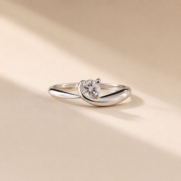 Modern Twist Solitaire CZ Ring