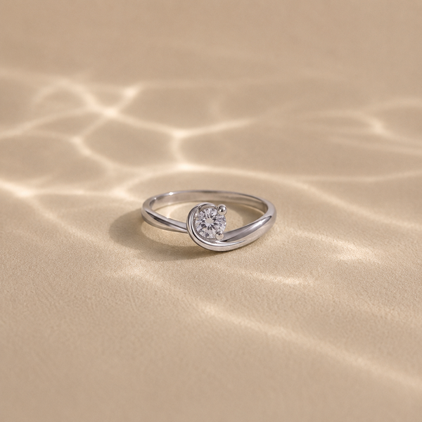 Modern Twist Solitaire CZ Ring
