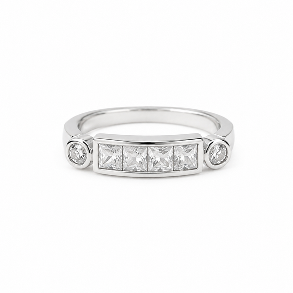 Princess Cut Bar Ring