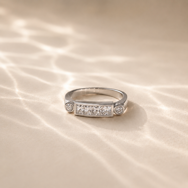 Princess Cut Bar Ring