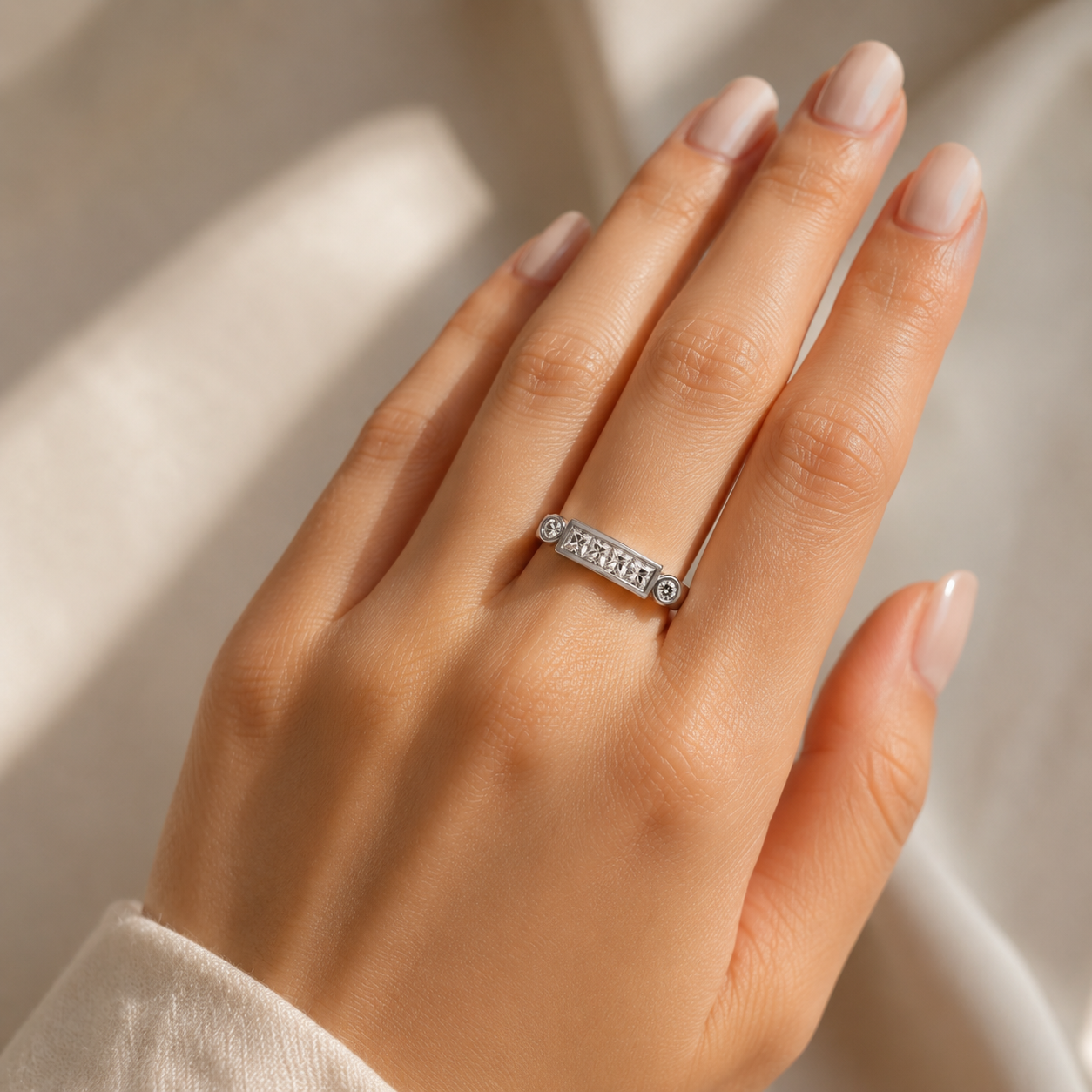 Princess Cut Bar Ring