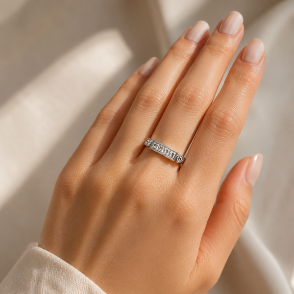 Princess Cut Bar Ring