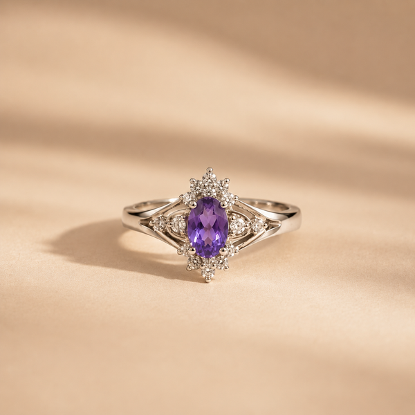 Amethyst Vintage Cluster Ring