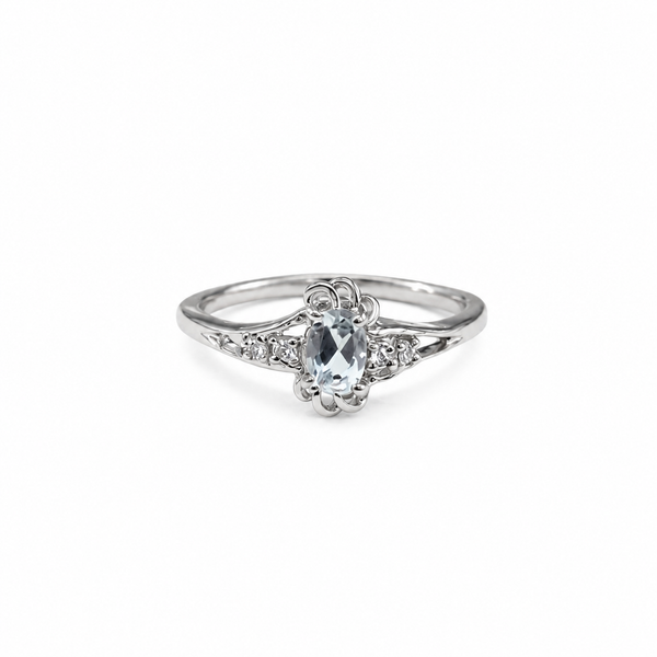 Celeste Oval Halo Ring