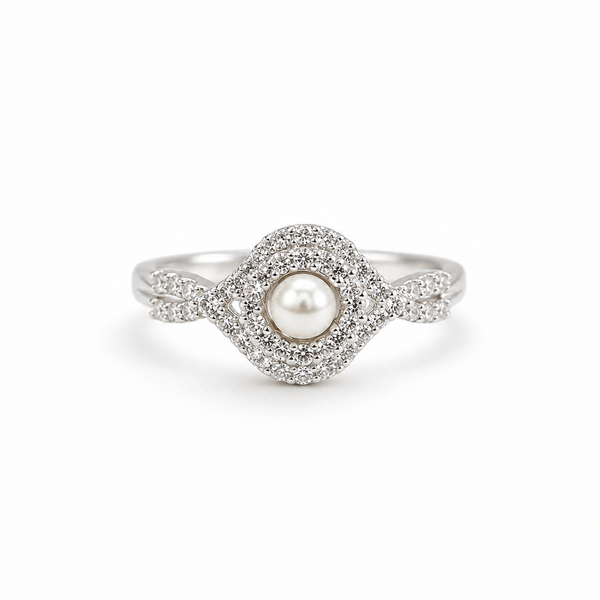 Pearl Halo Ring