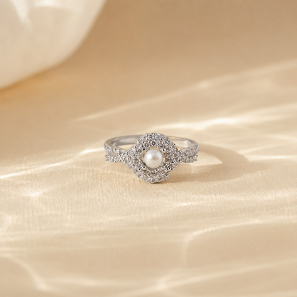 Pearl Halo Ring