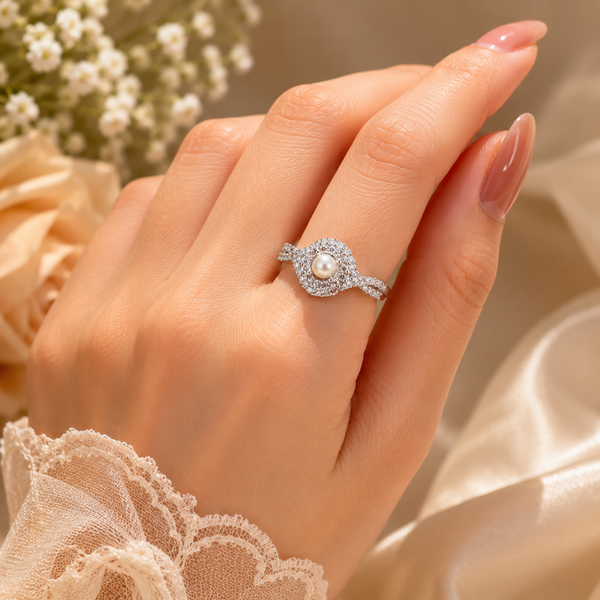 Pearl Halo Ring