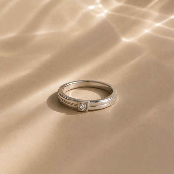 Minimal Bezel Solitaire Ring