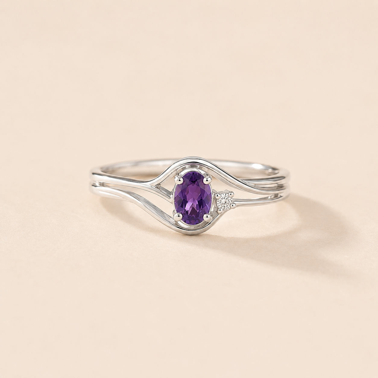 Amethyst Wave Ring