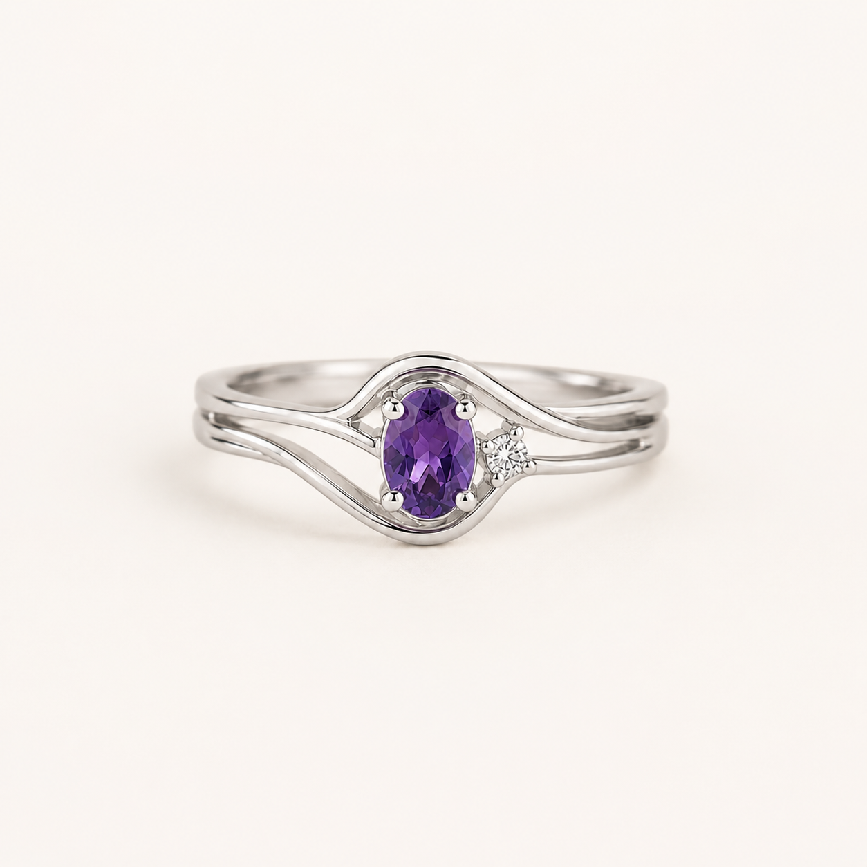 Amethyst Wave Ring