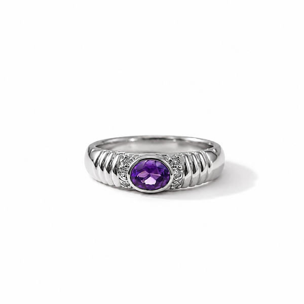 Amethyst Crest Ring