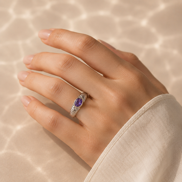 Amethyst Crest Ring