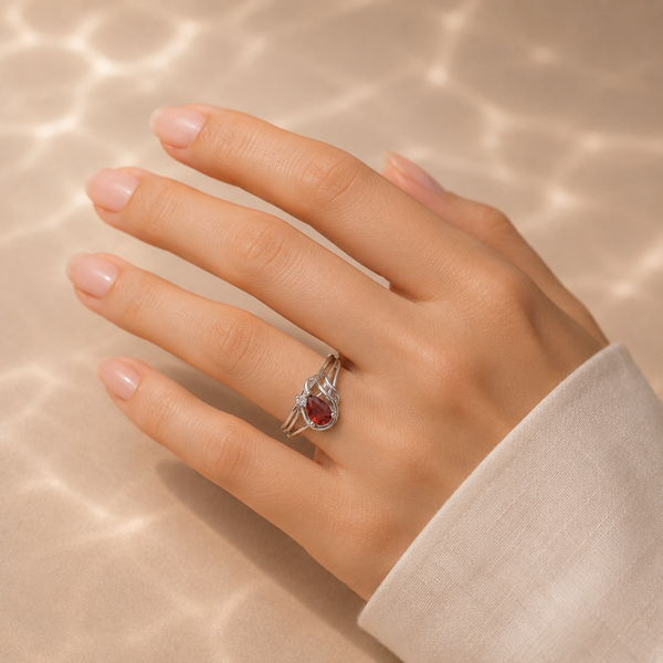 Garnet Cascade Ring