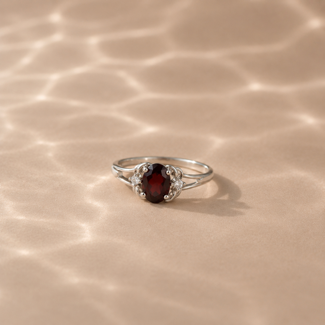 Scarlet Grace Garnet Ring