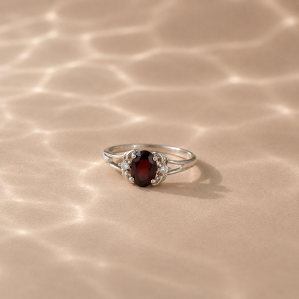 Scarlet Grace Garnet Ring