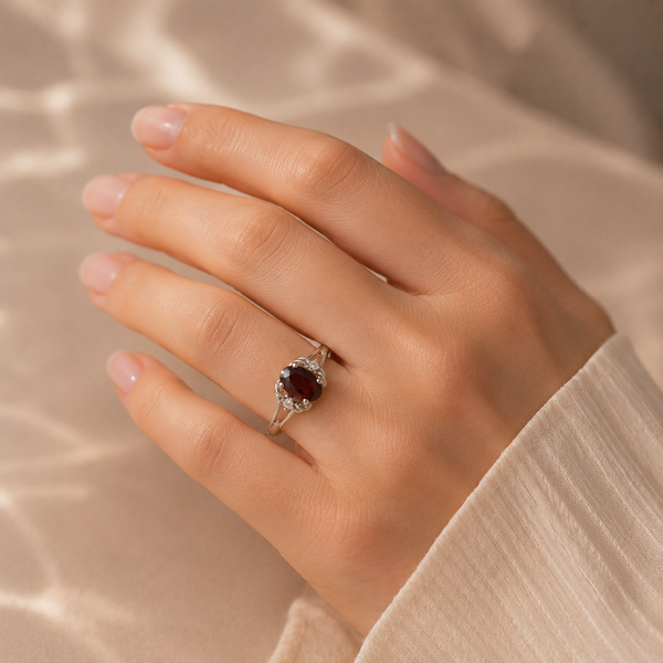 Scarlet Grace Garnet Ring