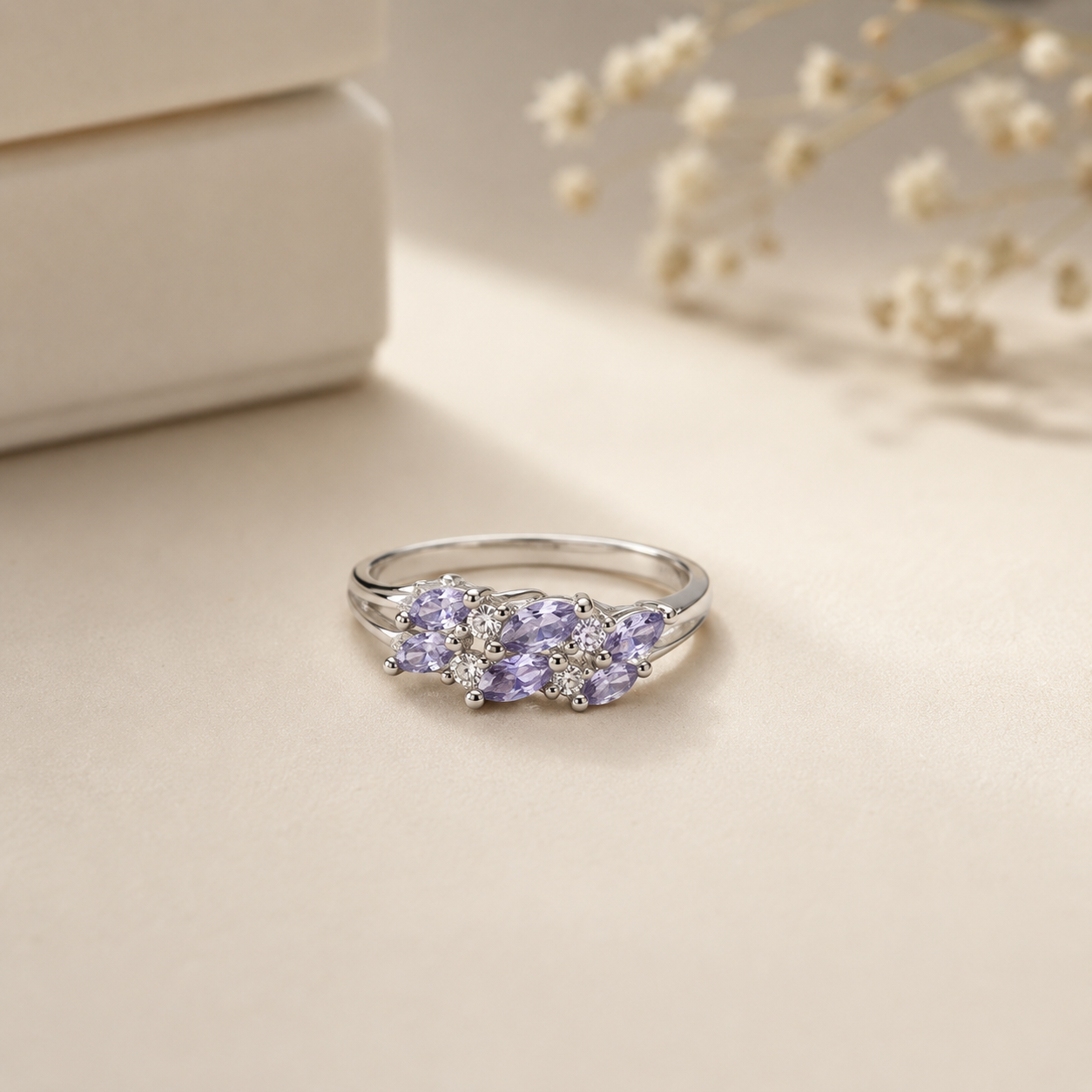 Amethyst Blossom Cluster Ring