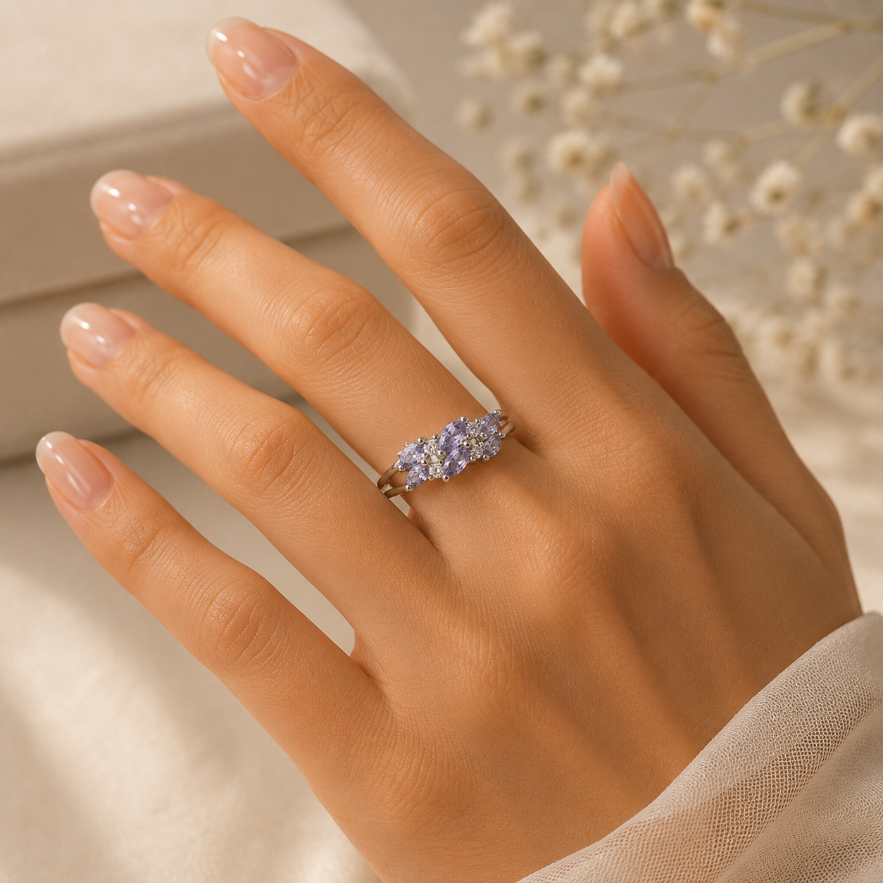 Amethyst Blossom Cluster Ring
