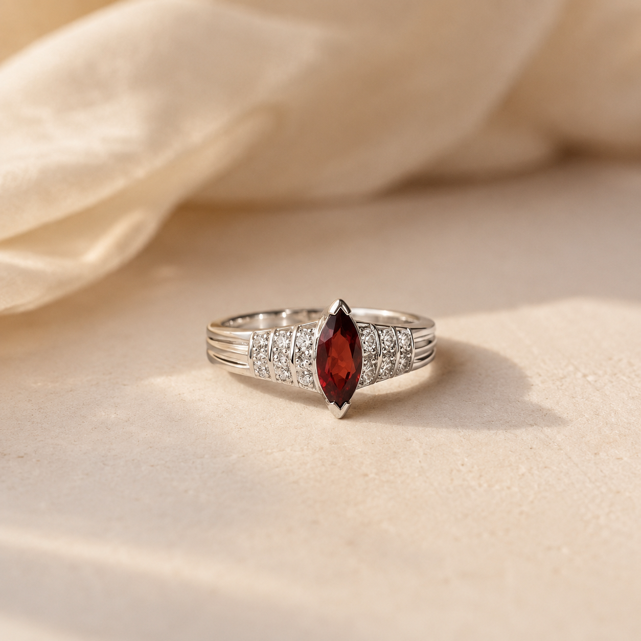 Scarlet Marquise Ring