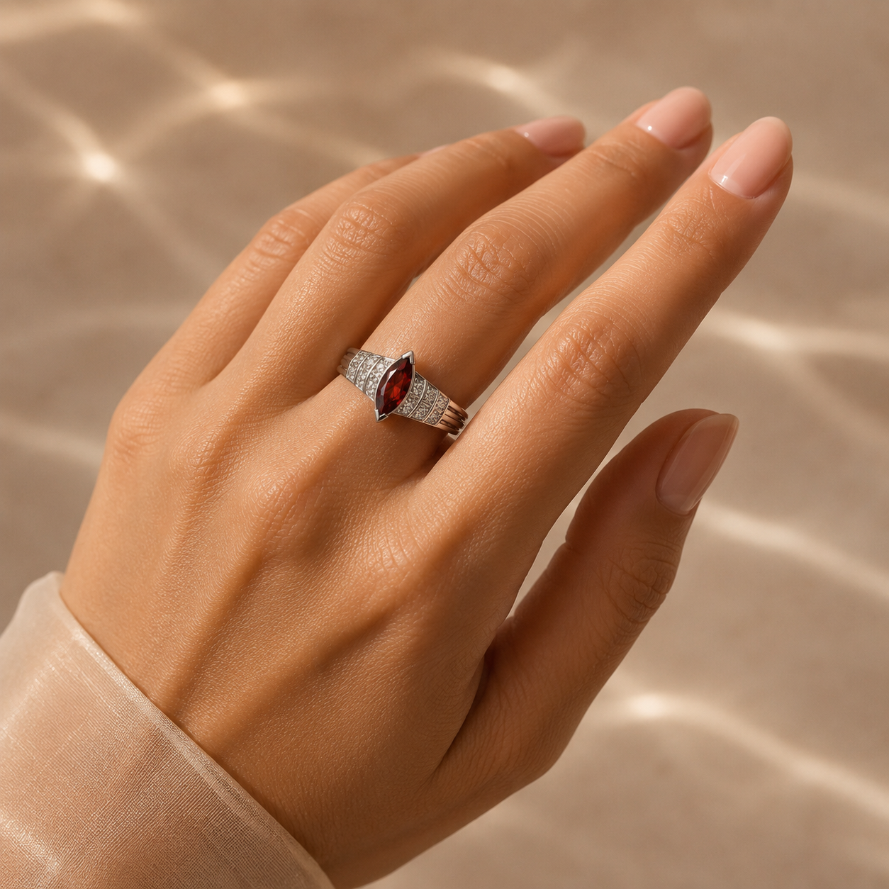 Scarlet Marquise Ring