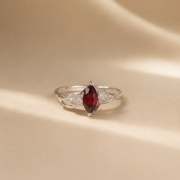Crimson Vine Garnet Ring