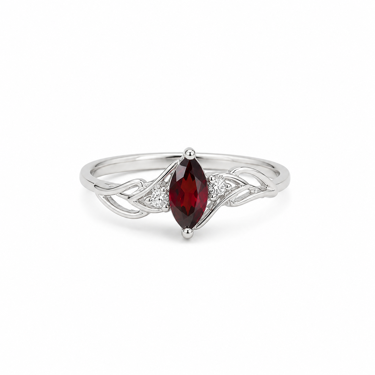 Crimson Vine Garnet Ring