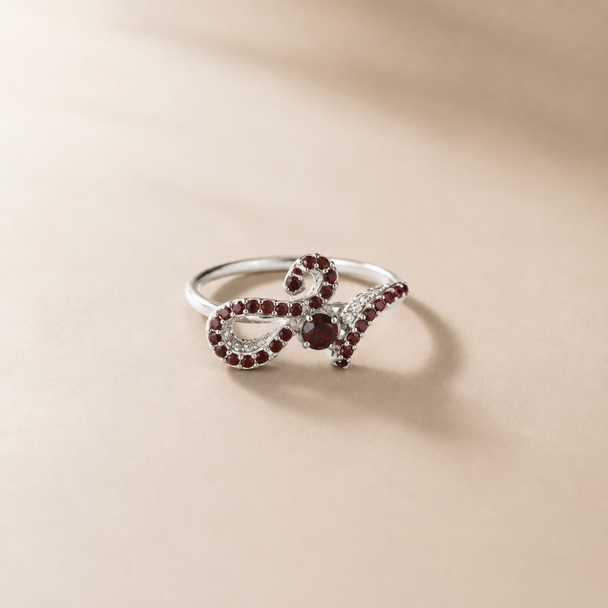 Crimson Infinity Garnet Ring