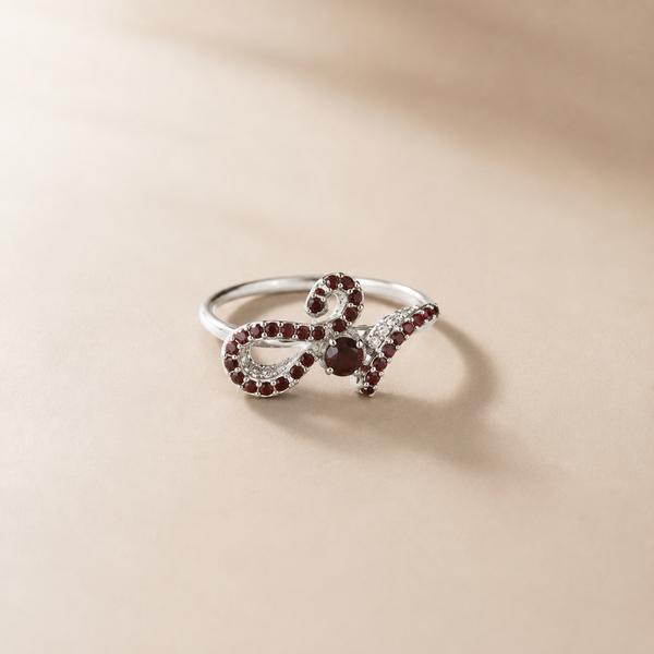 Crimson Infinity Garnet Ring