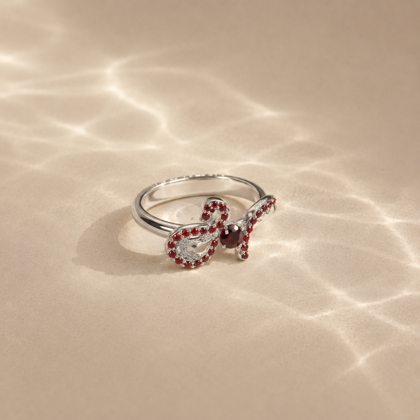 Crimson Infinity Garnet Ring