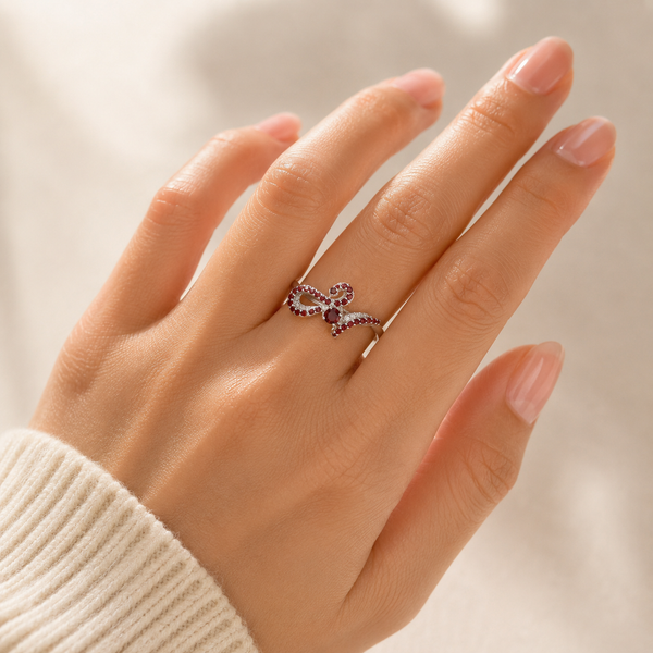 Crimson Infinity Garnet Ring