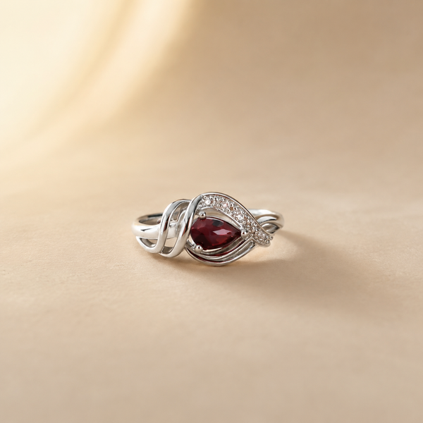 Scarlet Embrace Garnet Ring