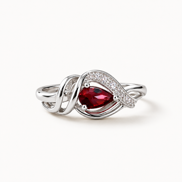 Scarlet Embrace Garnet Ring