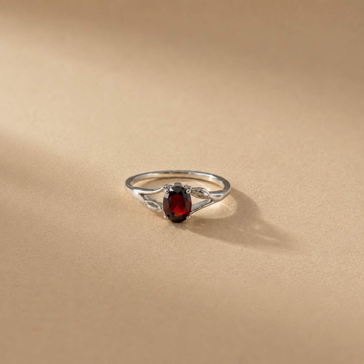 Scarlet Vine Garnet Ring