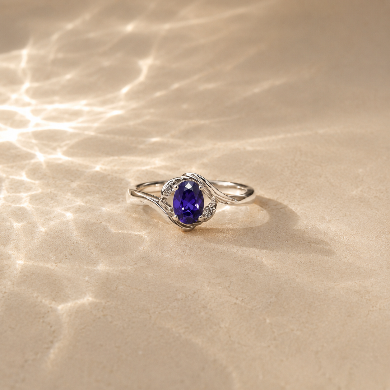 Amethyst Oval Twist Ring