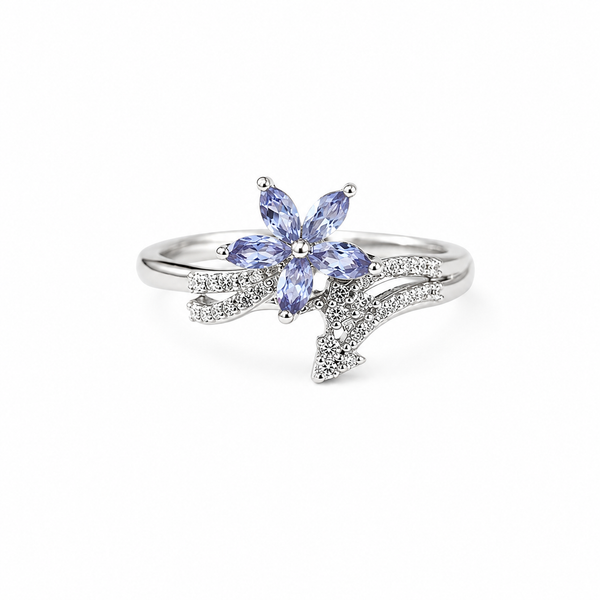 Amethyst Blossom Floral Ring