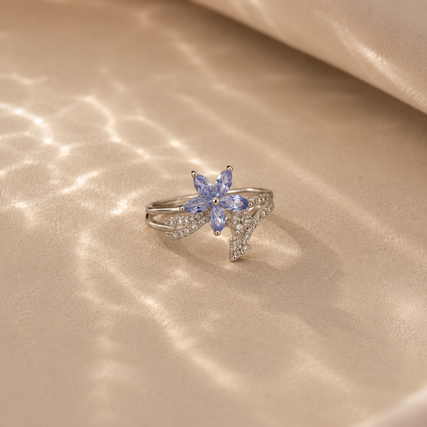 Amethyst Blossom Floral Ring