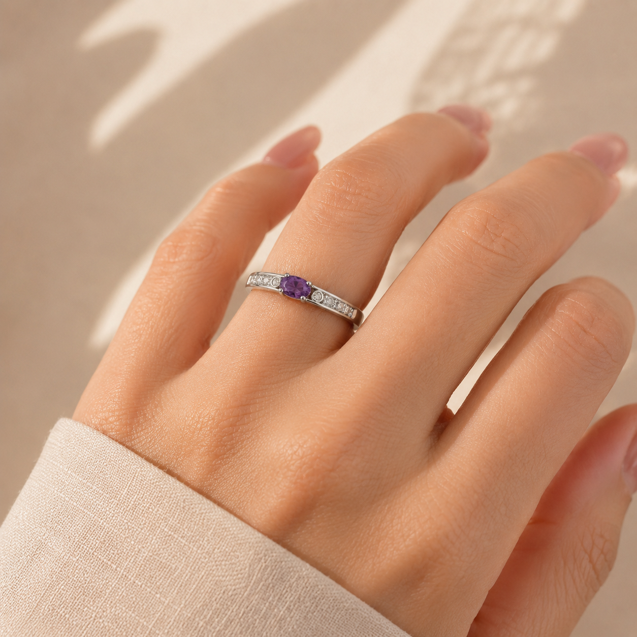 Amethyst Classic Promise Ring