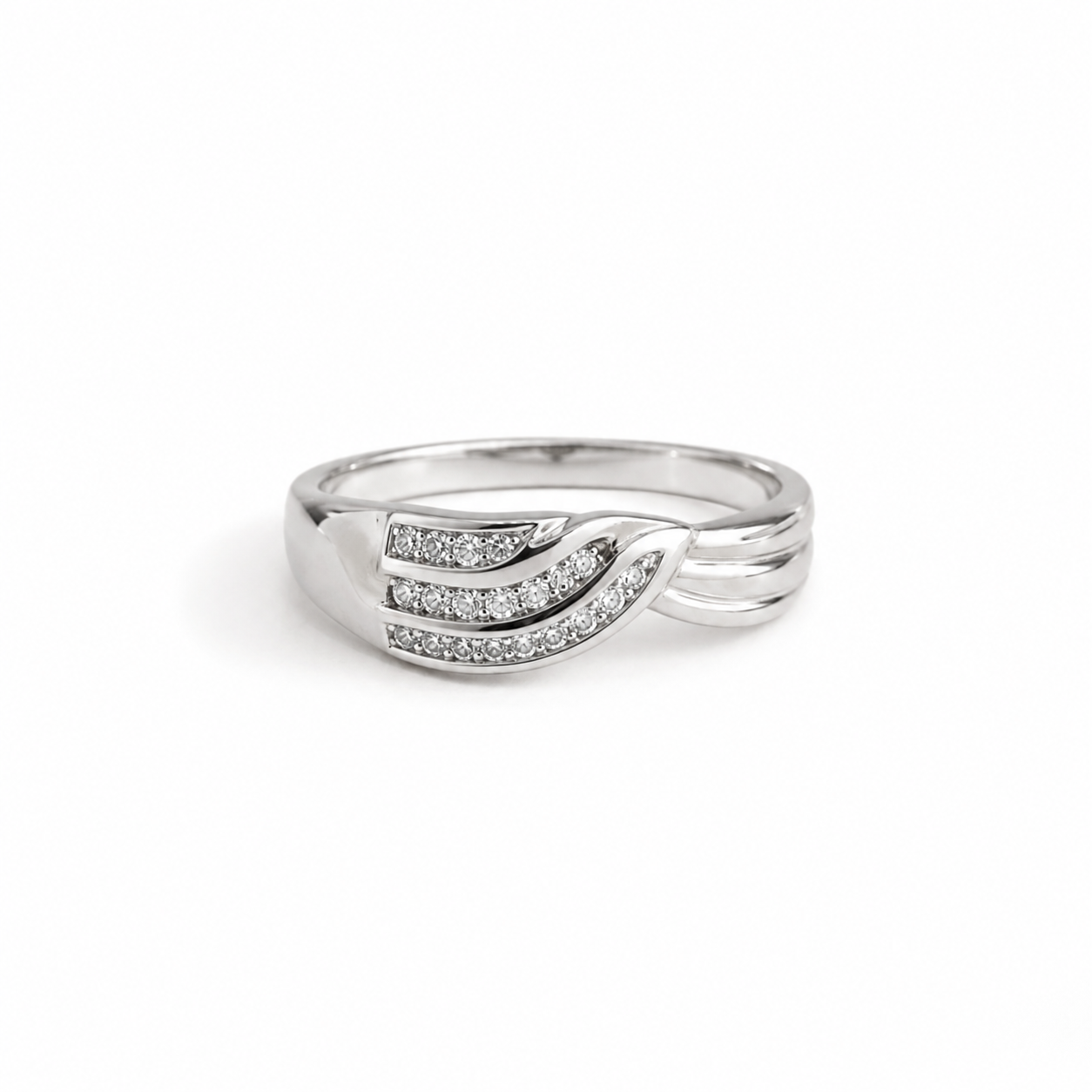 Twisted Pave Band Ring