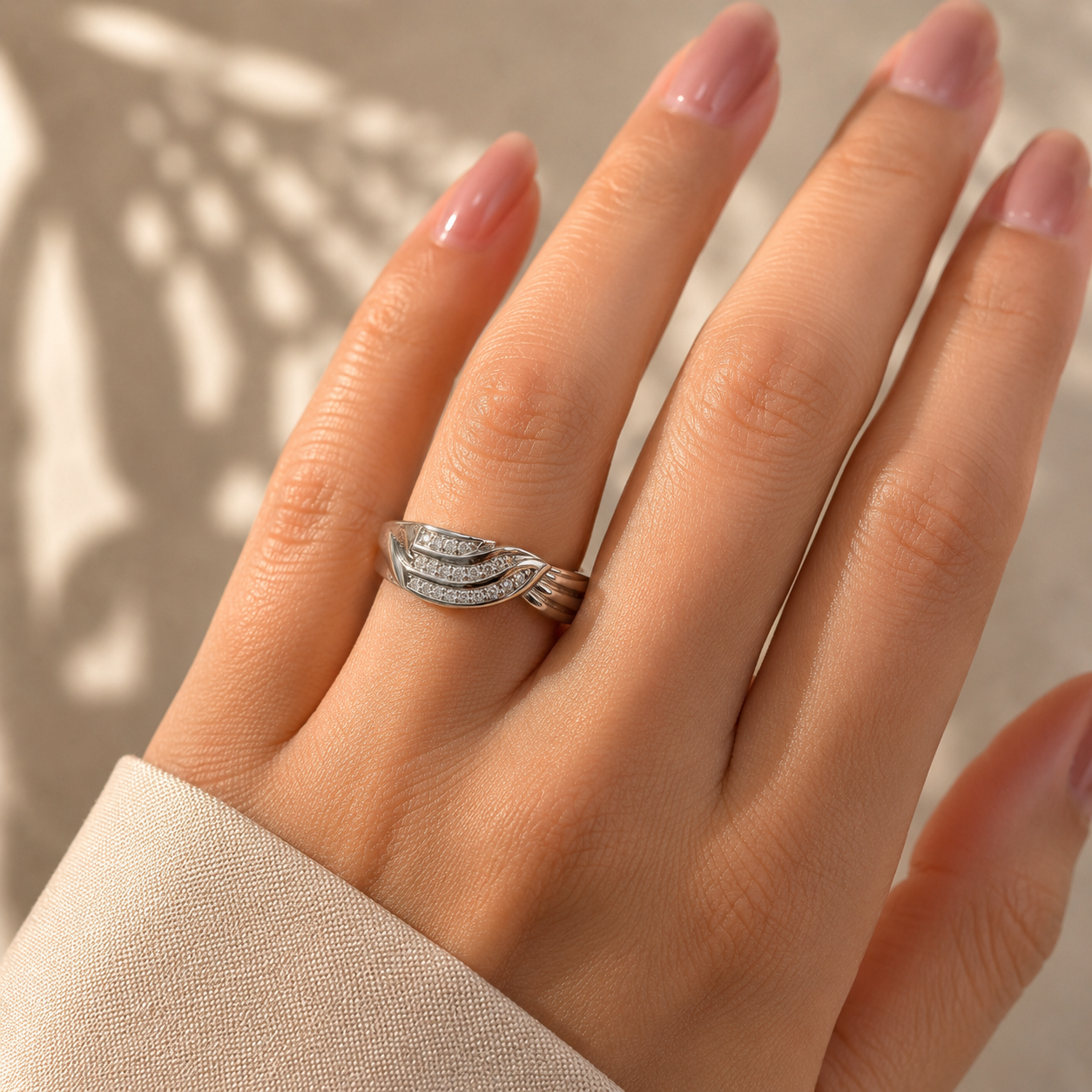 Twisted Pave Band Ring