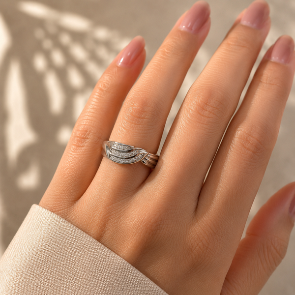 Twisted Pave Band Ring