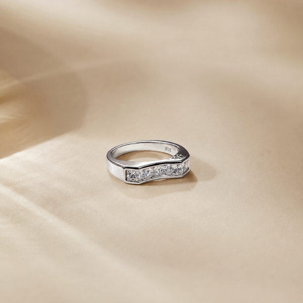 Channel Set Princess Cut Band Ring