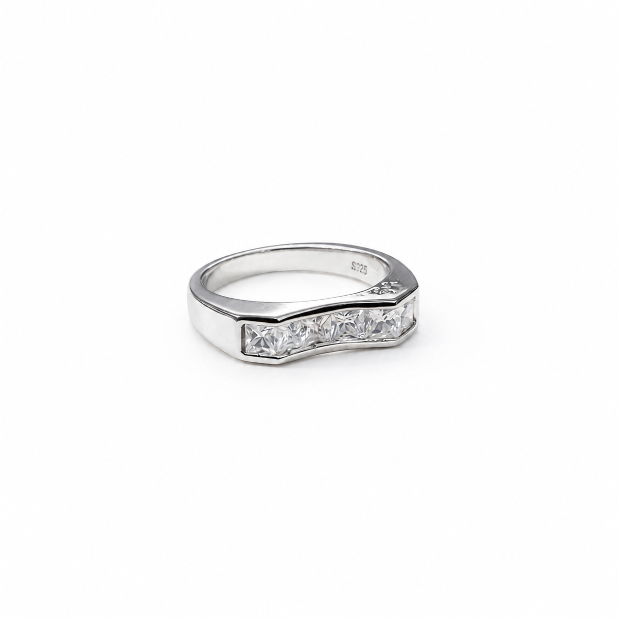 Channel Set Princess Cut Band Ring