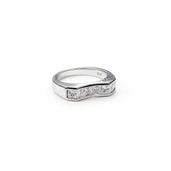 Channel Set Princess Cut Band Ring
