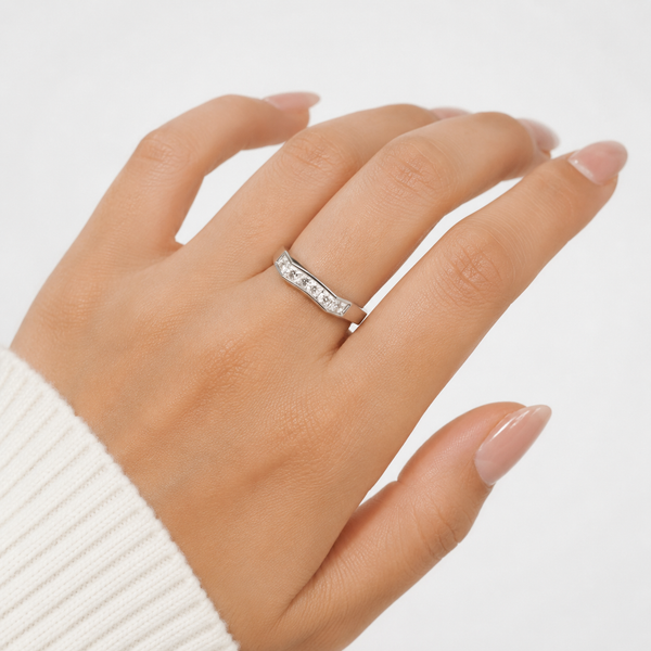 Channel Set Princess Cut Band Ring