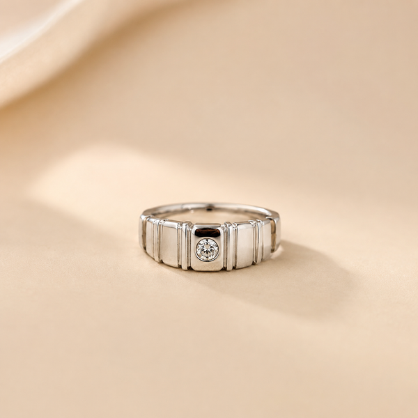 Modern Bezel Solitaire Band Ring