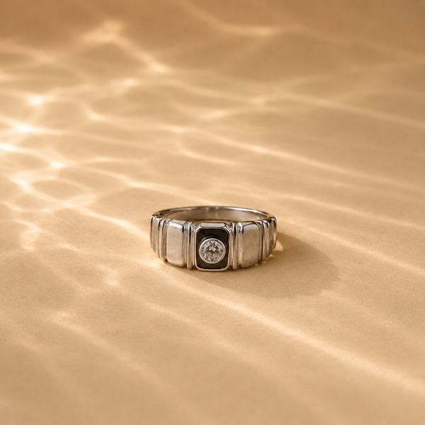 Modern Bezel Solitaire Band Ring