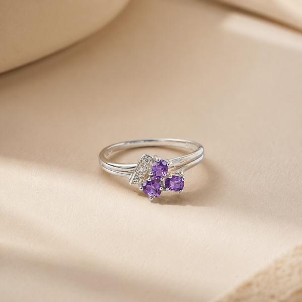 Amethyst Floral Cluster Ring