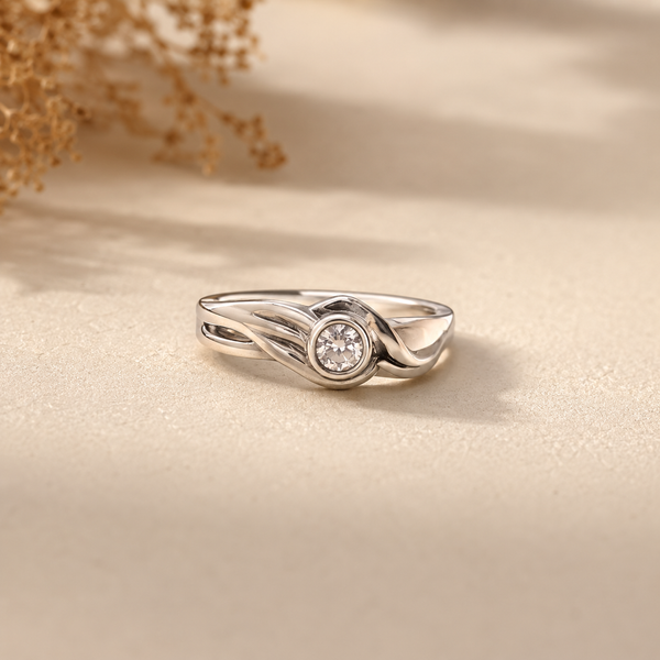 Twisted Bezel Solitaire Ring